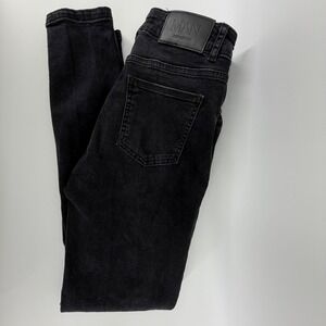 MAN by BoohooMAN Black Distressed Skinny Jeans Men Button Fly Size 30x30 Grunge
